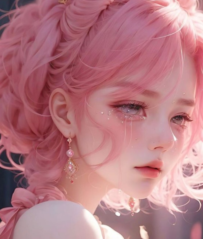 anime nữ tóc hồng cute