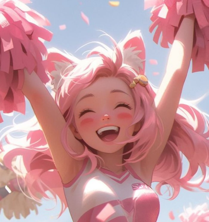 anime nữ tóc hồng ngọt ngào