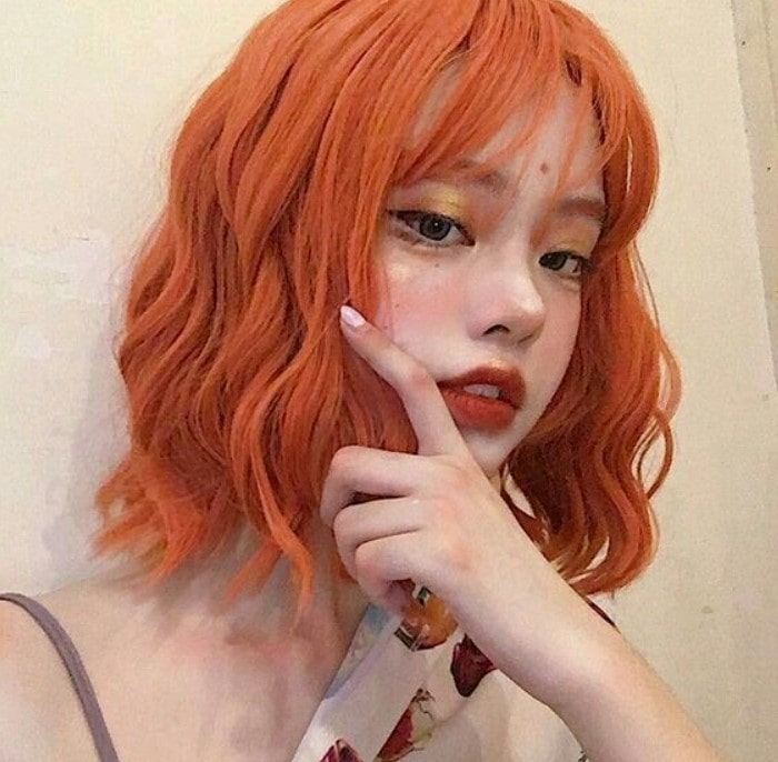 màu cam đào tóc