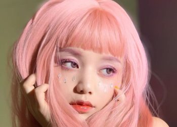 nhuộm tóc màu hồng cam