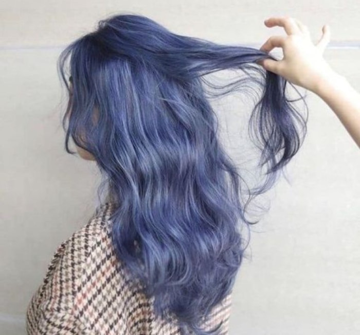 nhuộm tóc xanh