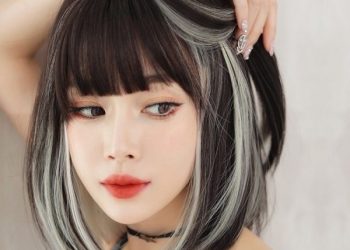 tóc highlight nền đen