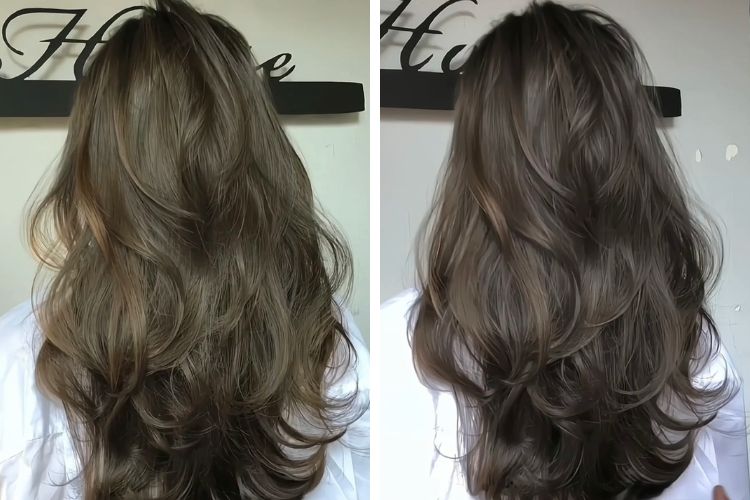 Tóc dài uốn đuôi sóng nhẹ kiểu Hàn
