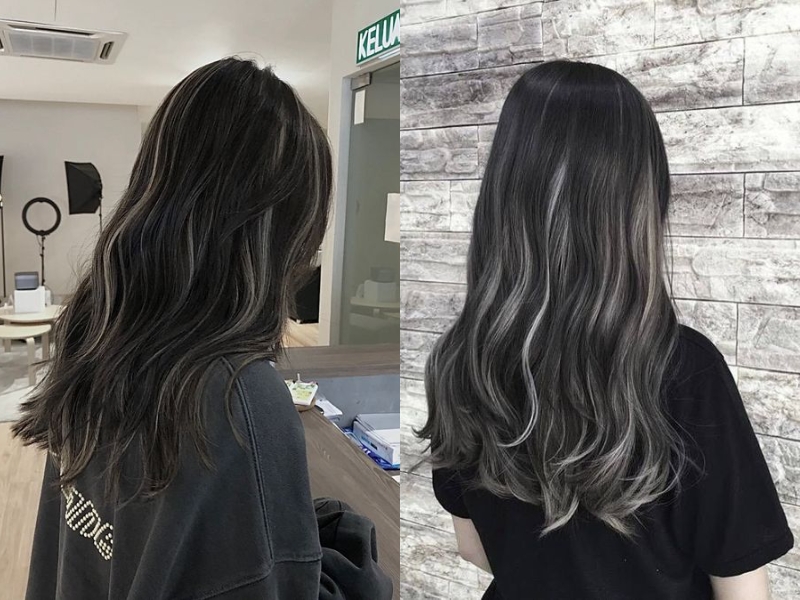 Tóc uốn đuôi hàn Quốc cùng highlight ẩn